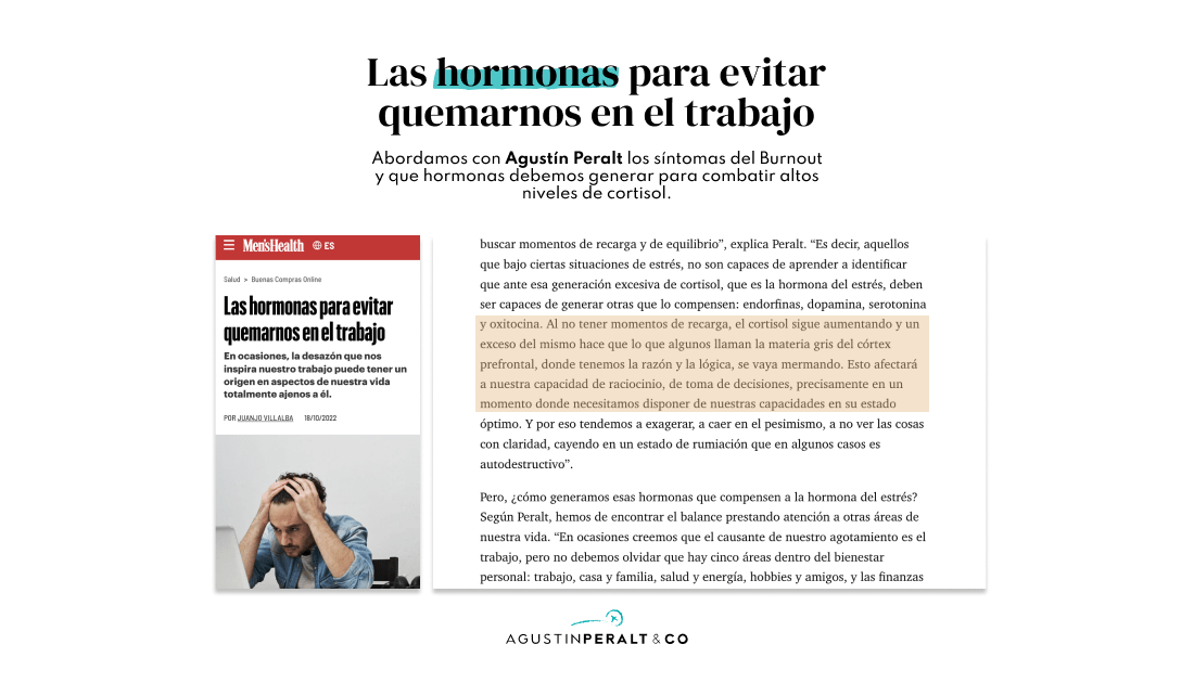 Las hormonas para evitar quemarnos en el trabajo 🔥 (Artículo en Men’s Health con Agustín Peralt)